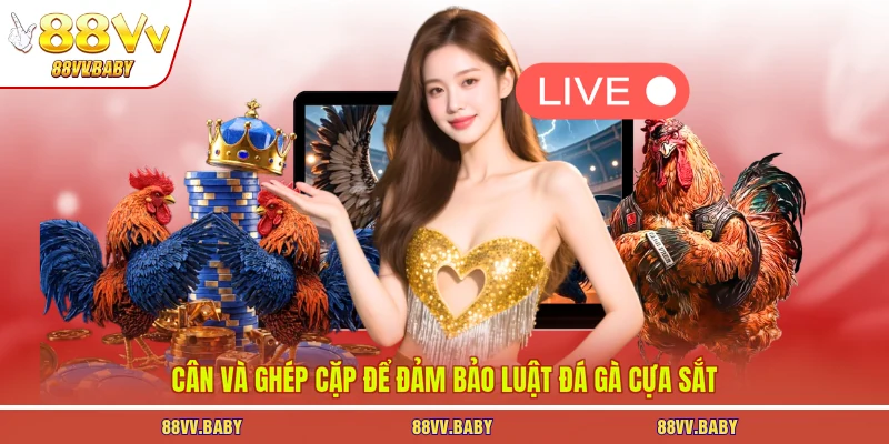 Cân và ghép cặp để đảm bảo luật đá gà cựa sắt